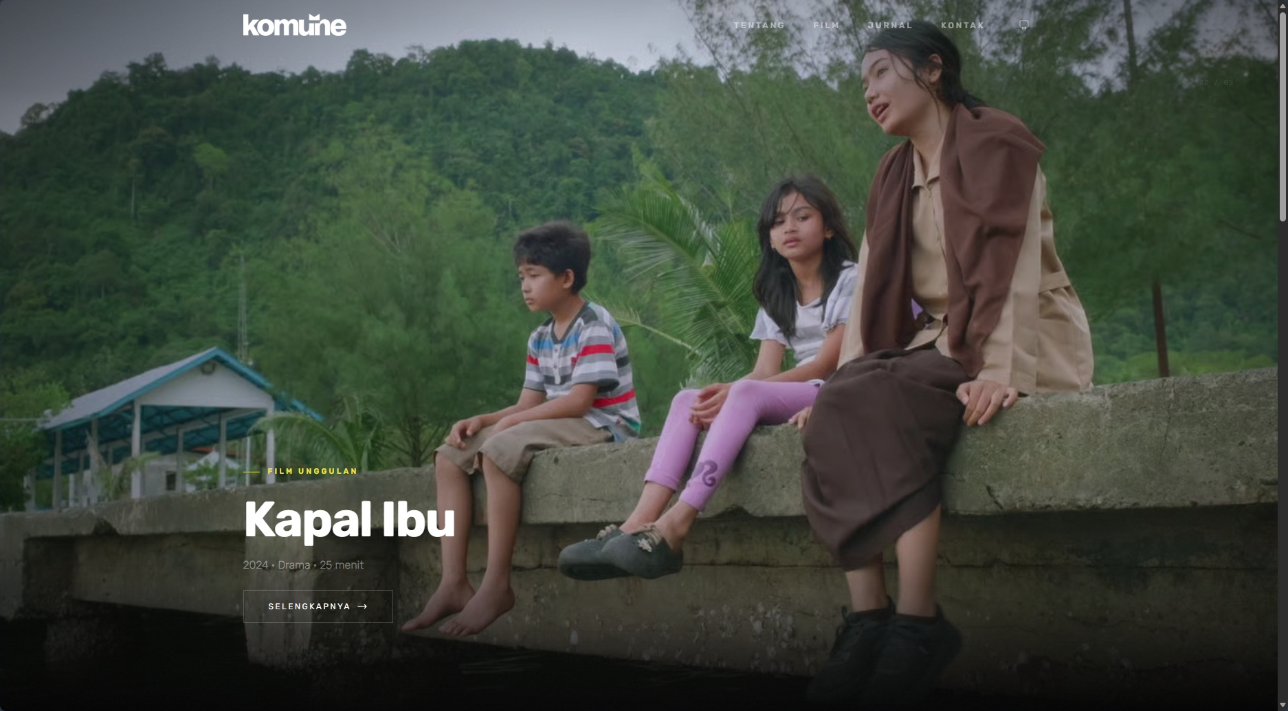 Tampilan Beranda Website Komune Film